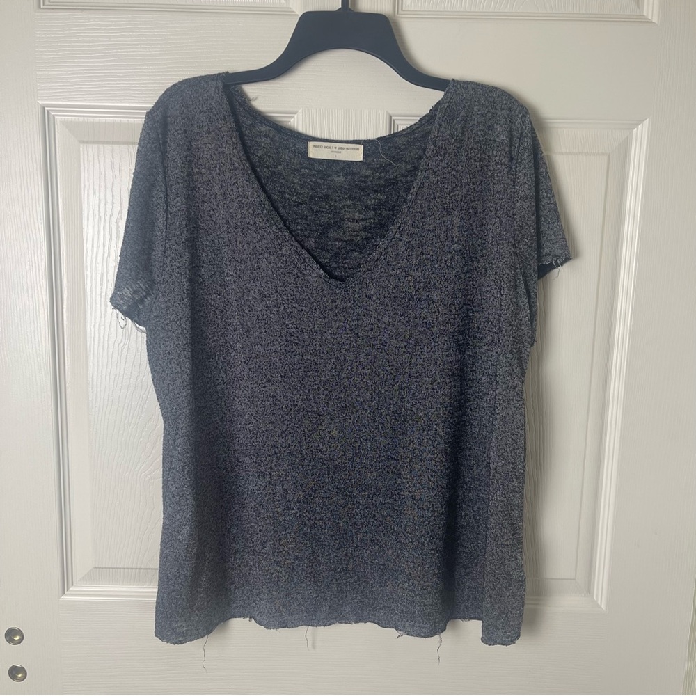 Project Social T Charcoal Short Sleeve V-Neck Tee